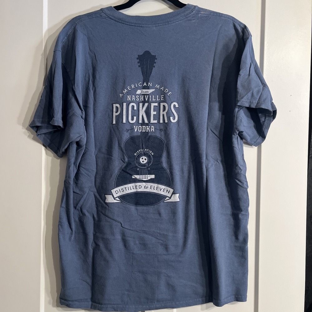 Men's Nashville Pickers Vodka Blue T-Shirt Size Large Gildan Tshirt
